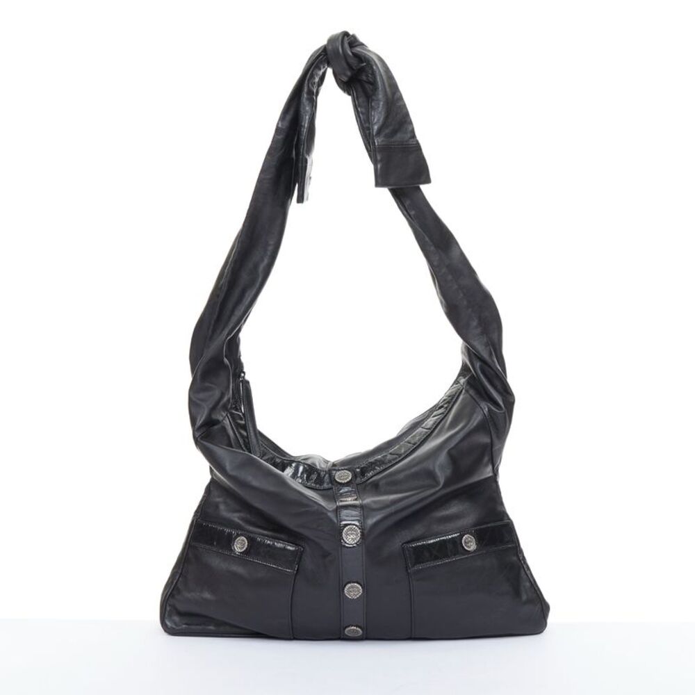 Chanel 2015 Runway Girl Black Leather Shoulder Bag